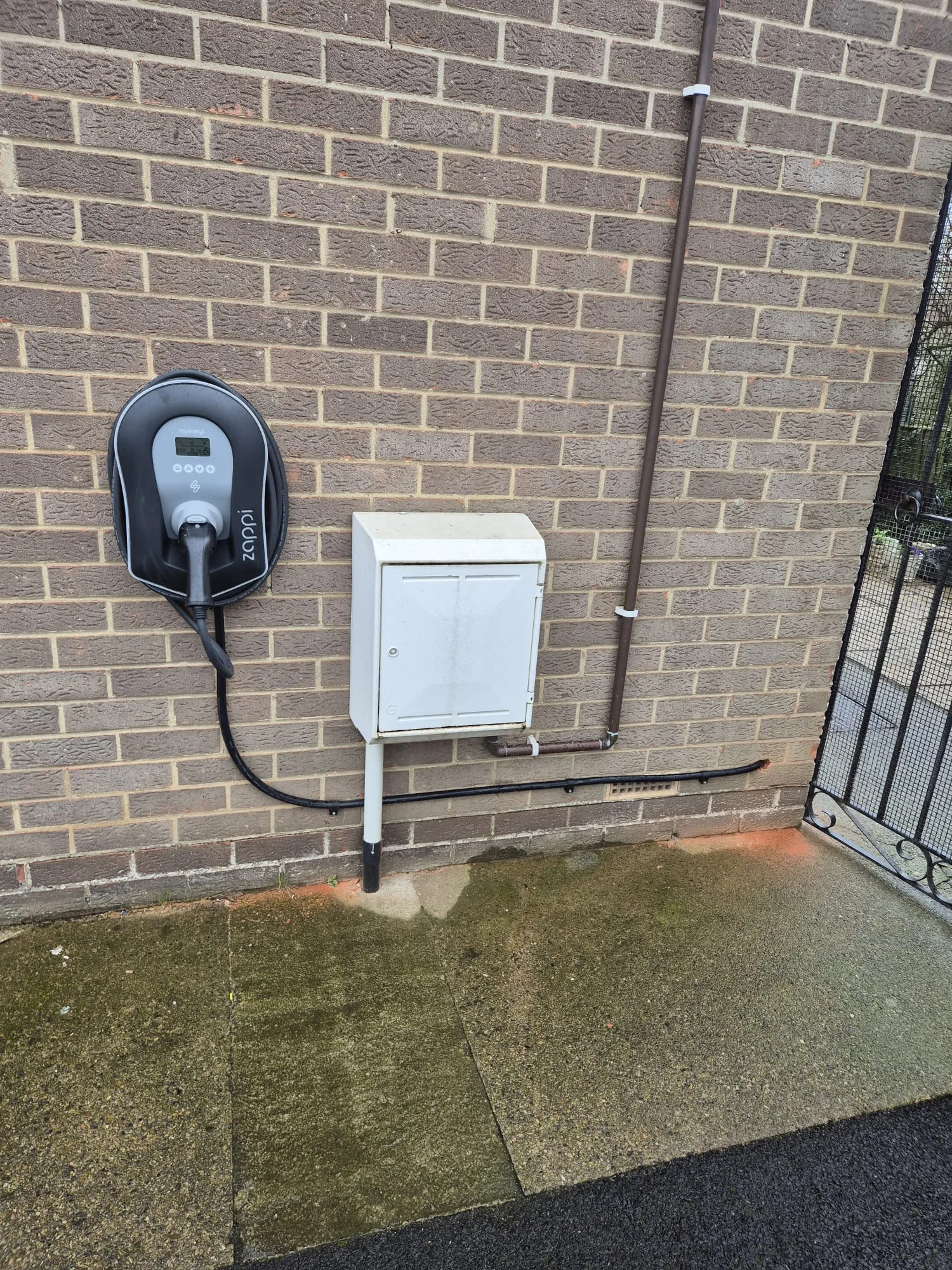 EV charger wiring and isolation neatly installed