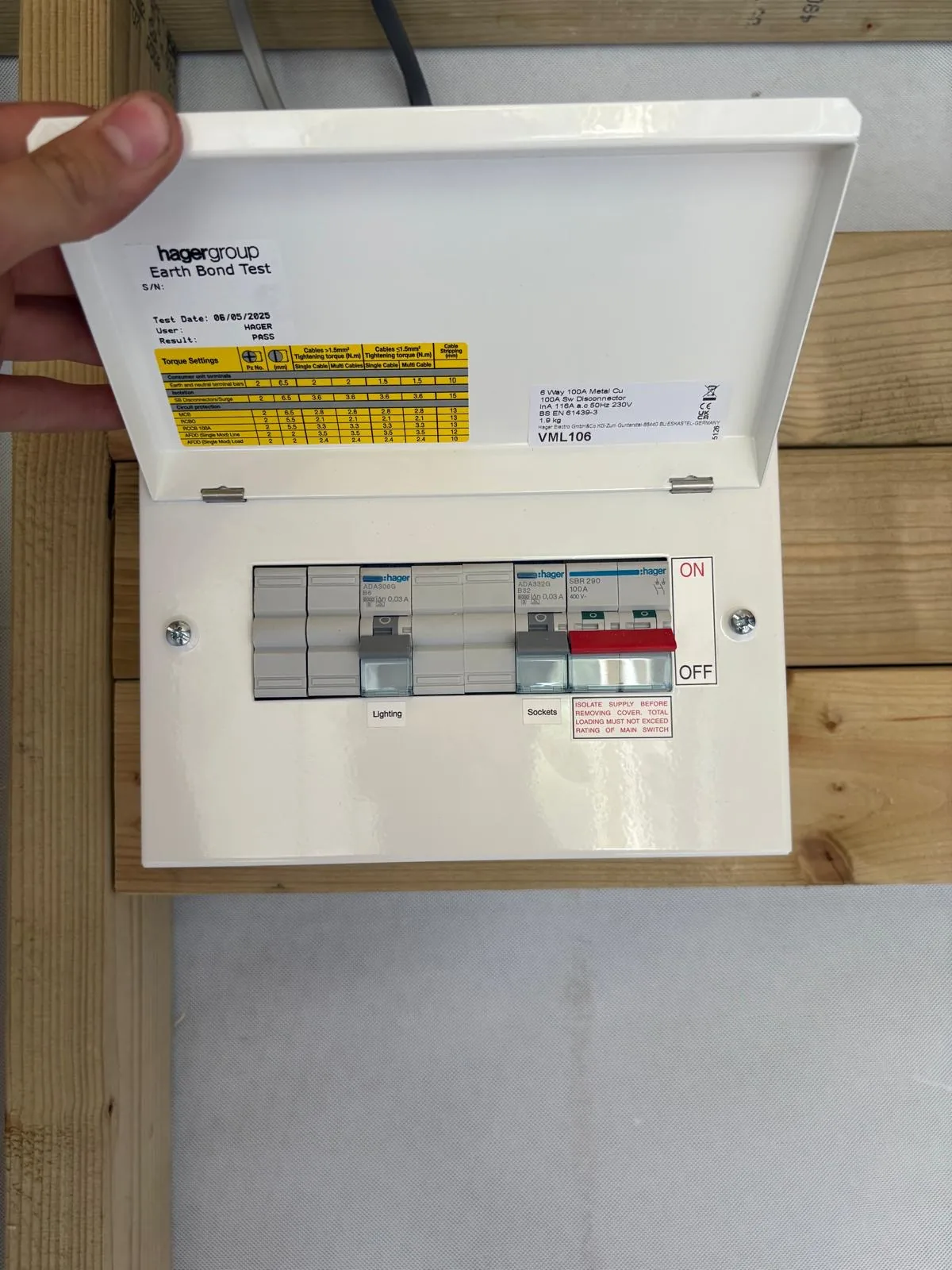 Outbuilding consumer unit and power